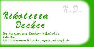 nikoletta decker business card